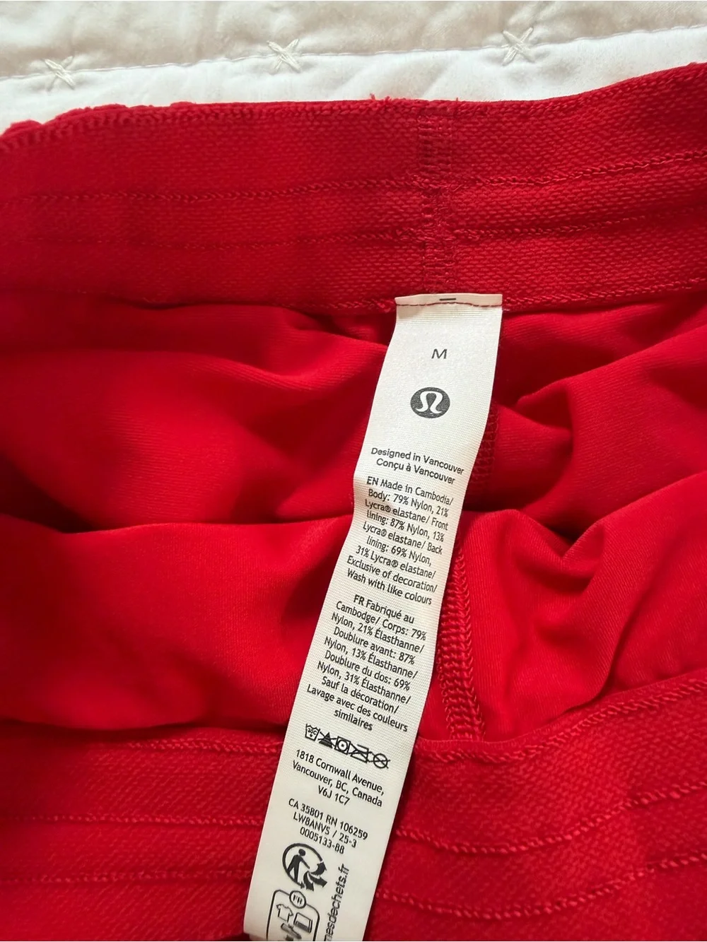 lululemon athletica Women's texture mesh Red tennis skirt